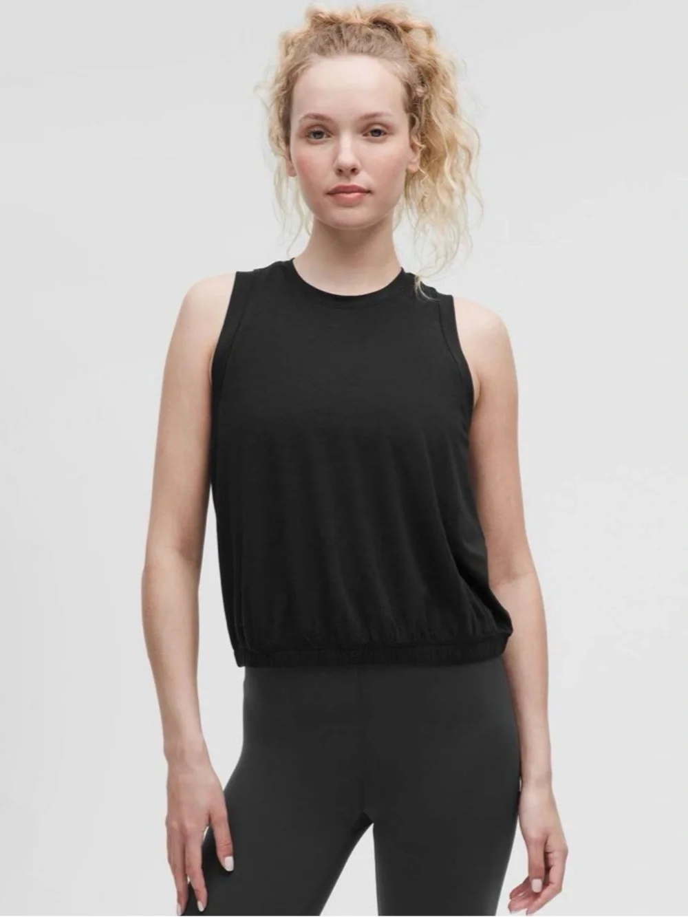 Lululemon Jersey Training Elastic-Hem Tank Black